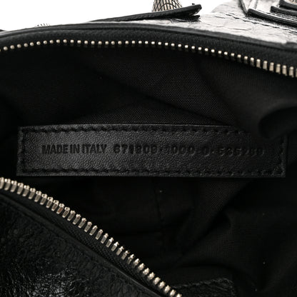 Balenciaga Agneau Arena Le Cagole Fringe Shoulder Bag XS Black 8 of 12