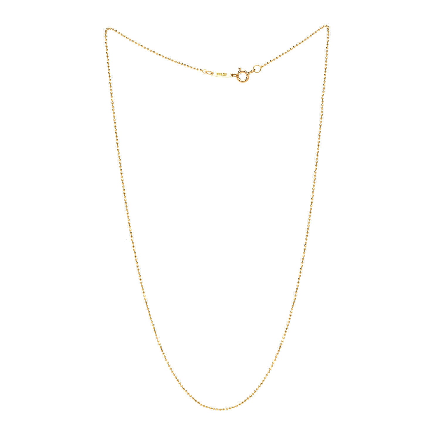 Tiffany 18K Yellow Gold Beaded Chain Necklace 16" 3 of 5