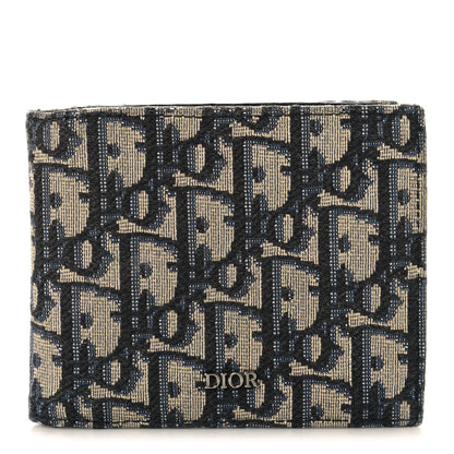 Christian Dior Oblique Bi-Fold Wallet Blue 1 of 6