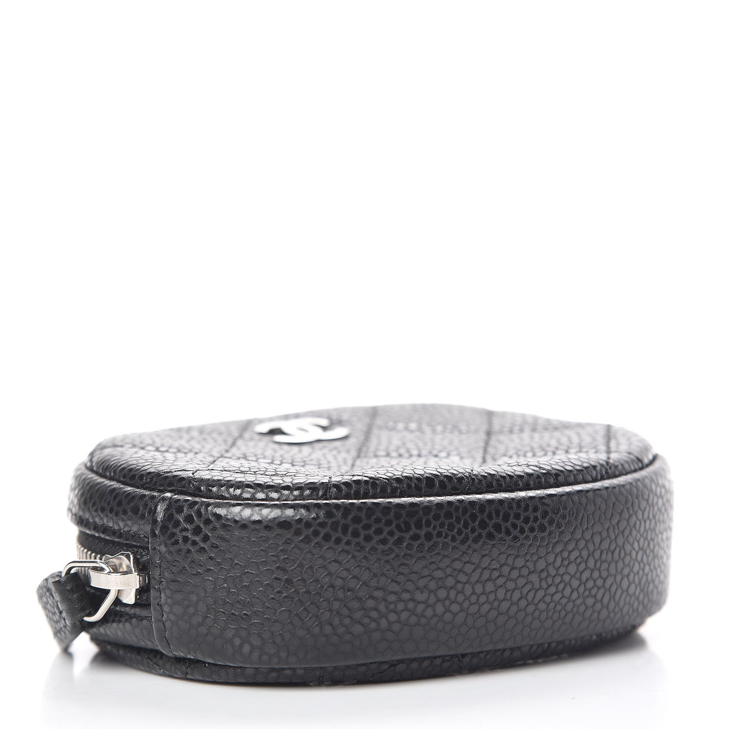 Caviar Quilted Zip Around Classic Coin Purse Black