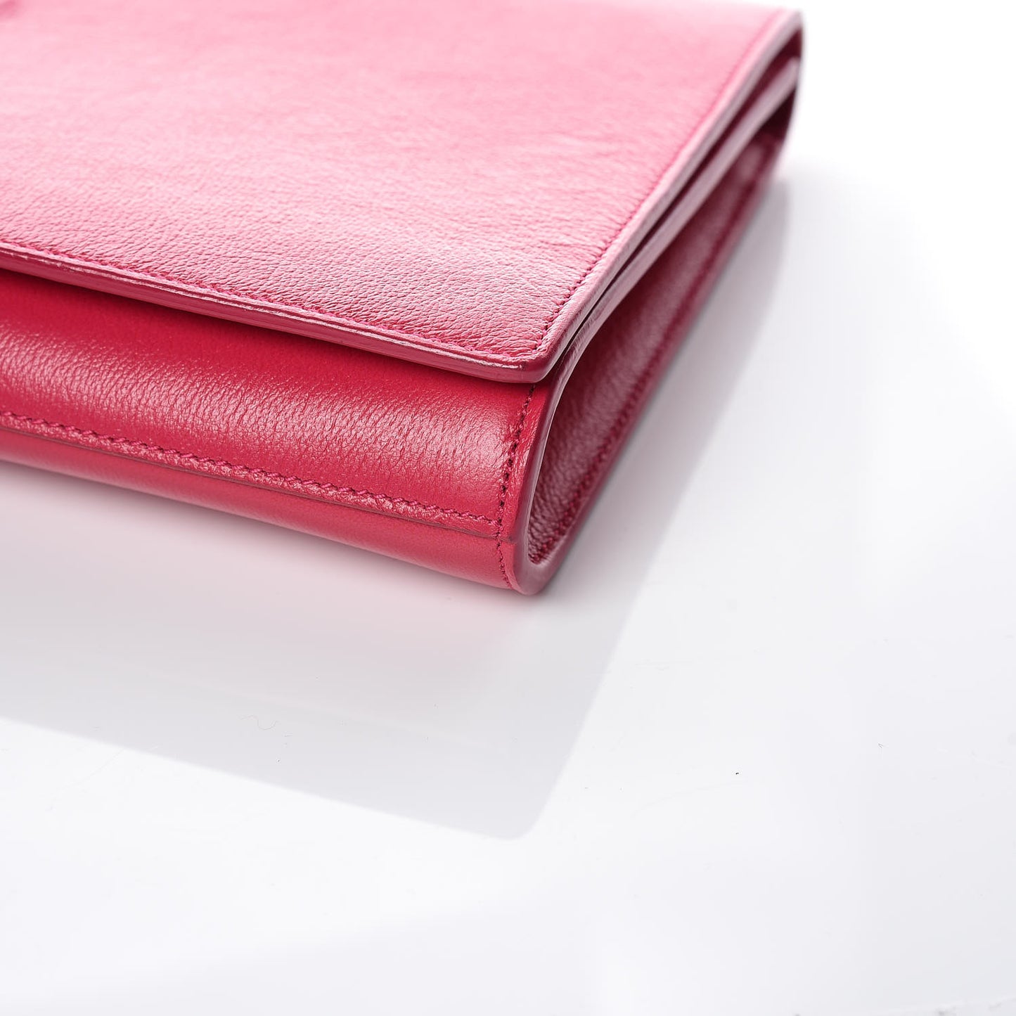 Goatskin Monogram Large Belle De Jour Clutch Lipstick Fuchsia