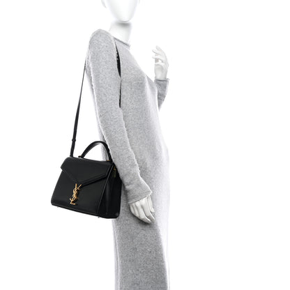 Saint Laurent Smooth Calfskin Medium Classic Monogram Cassandra Top Handle Black Rouge Legion 2 of 19