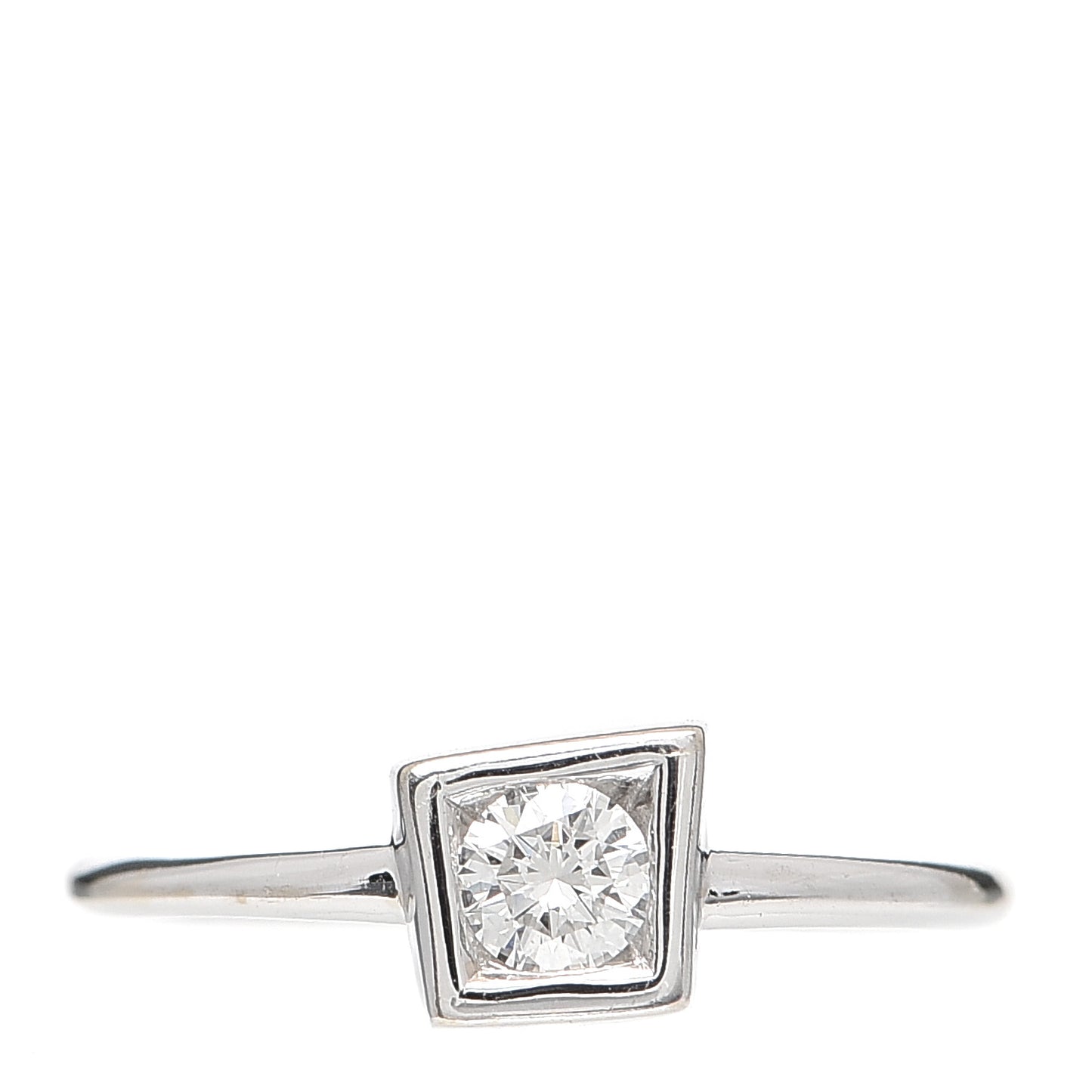 18K White Gold Diamond .17ct Frank Gehry Torque Ring 48 4.5