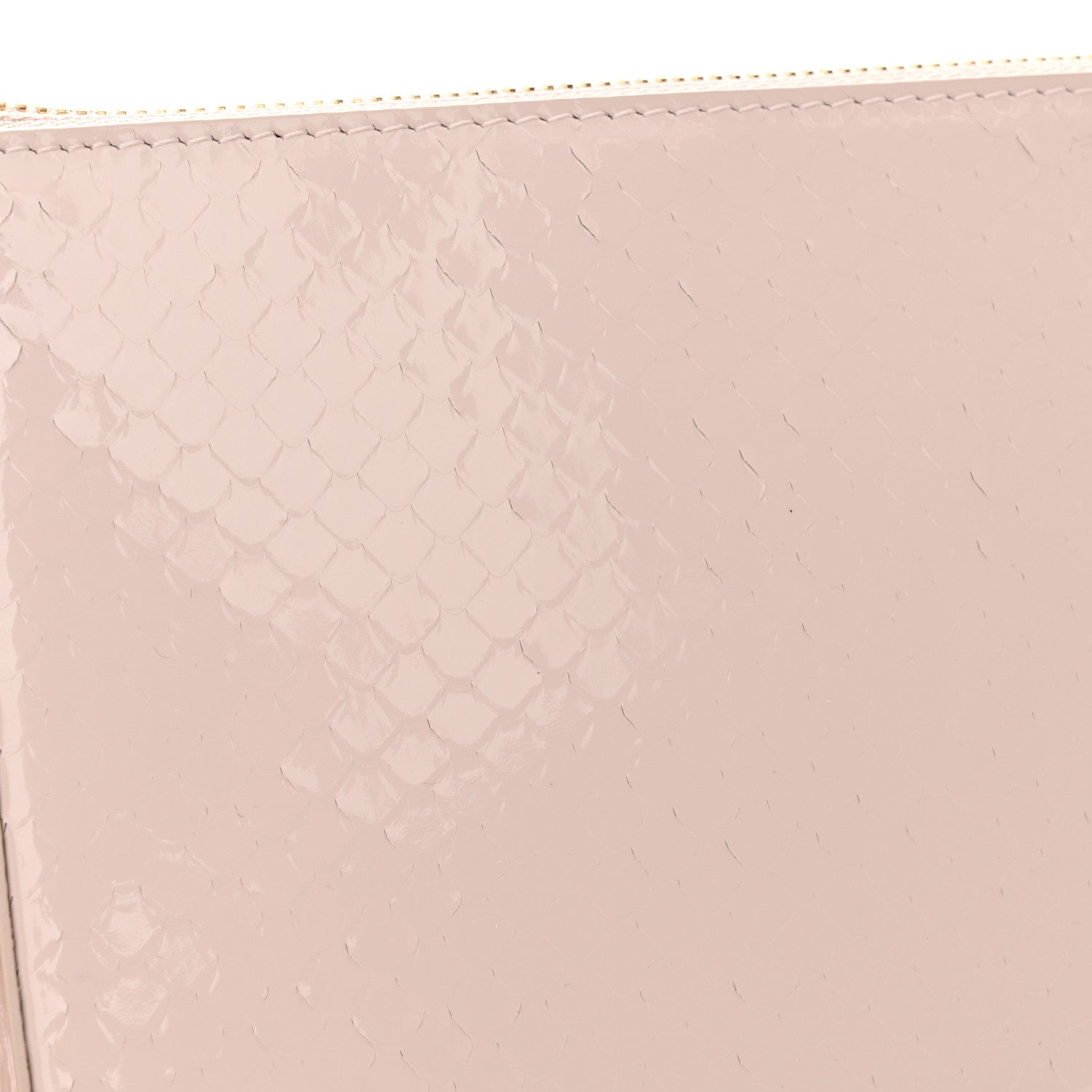 Christian Louboutin Patent Calfskin Snake Effect Loubila Chain Clutch Light Pink 12 of 12