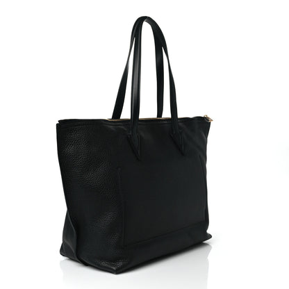 Versace Grained Calfskin Large V Greca Signature Tote Bag Black 3 of 9