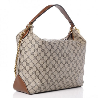 Gucci GG Supreme Monogram Large Linea A Hobo Light Brown 3 of 7