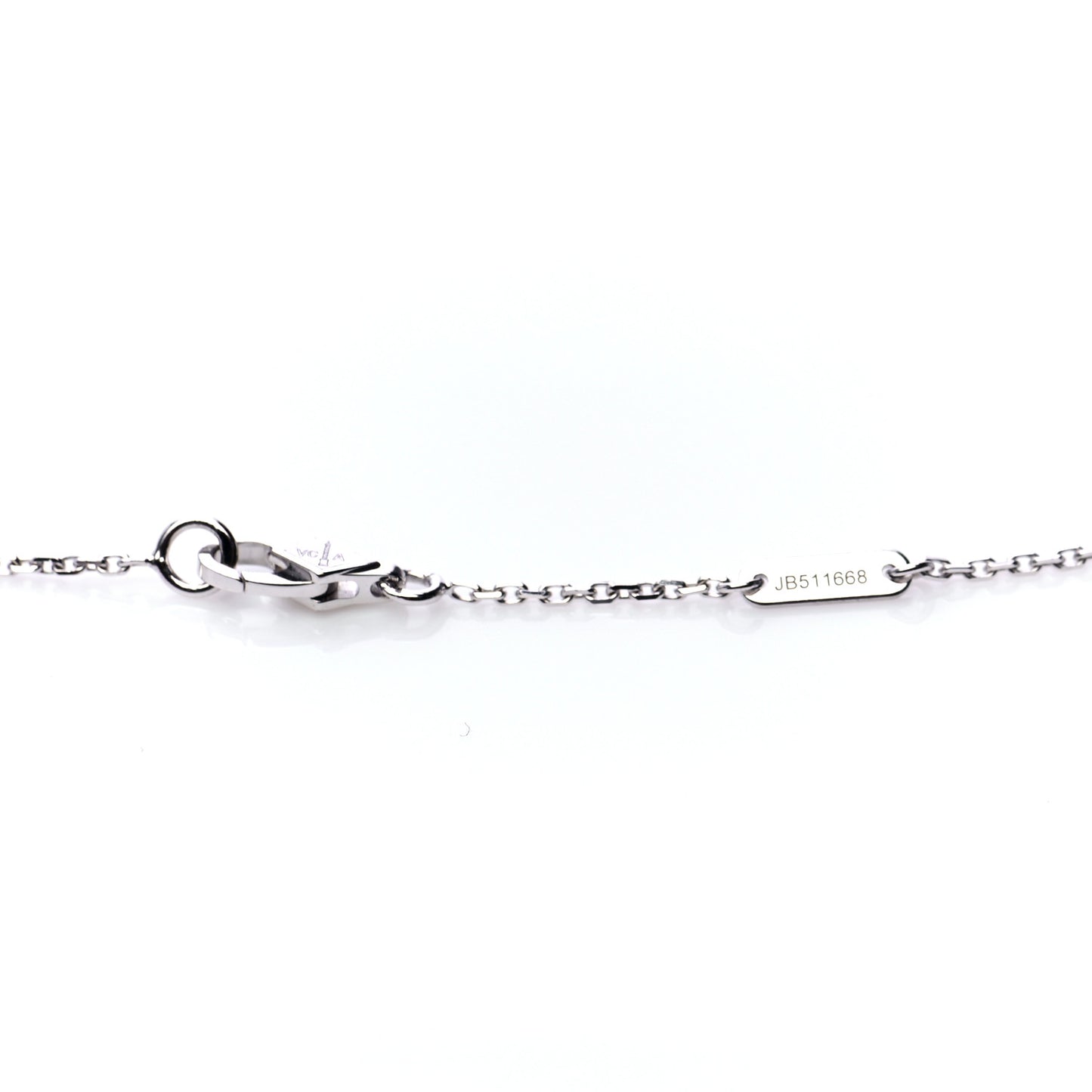 18K White Gold Diamond Sweet Alhambra Pendant Necklace