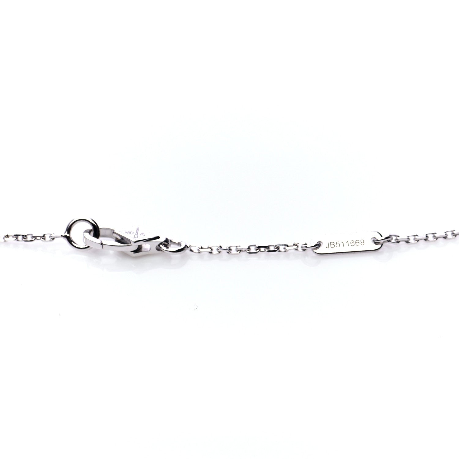 Van Cleef & Arpels 18K White Gold Diamond Sweet Alhambra Pendant Necklace 5 of 7