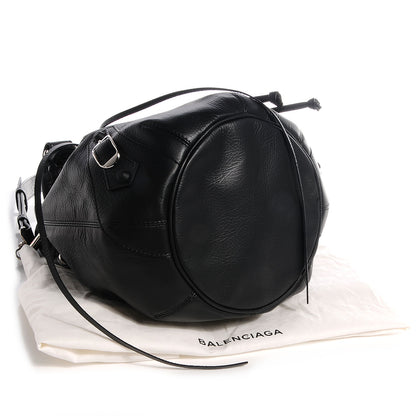 Balenciaga Matte Goatskin Rubber Covered Classic Hardware Mini Pompon Black 4 of 9