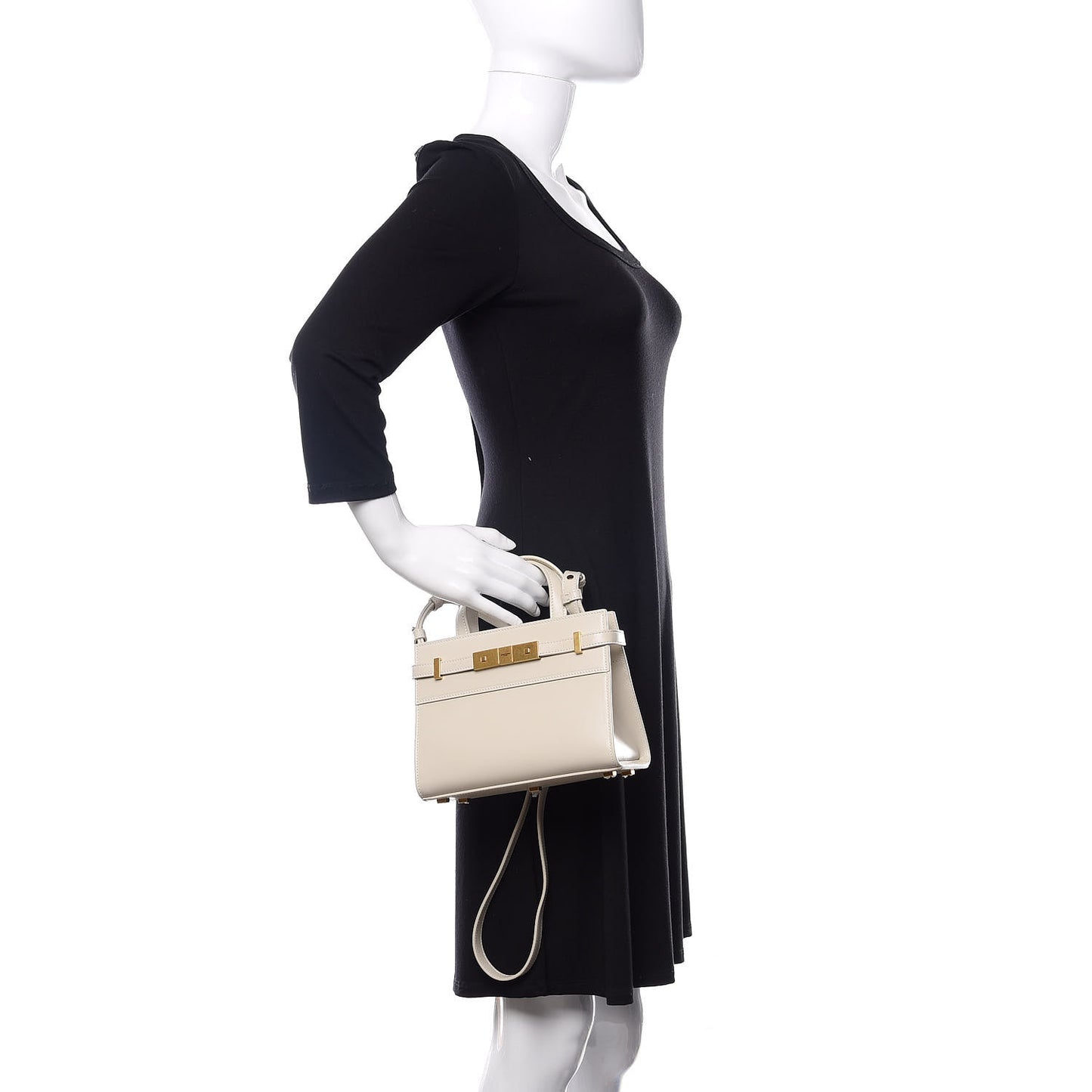 Smooth Calfskin Nano Manhattan Shopper Tote Ivory