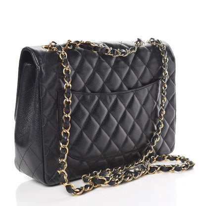 Chanel Caviar Quilted Jumbo Single Flap Black 3 of 11