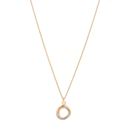 Cartier 18K Pink Yellow White Gold Diamond Trinity Pendant Necklace 1 of 4