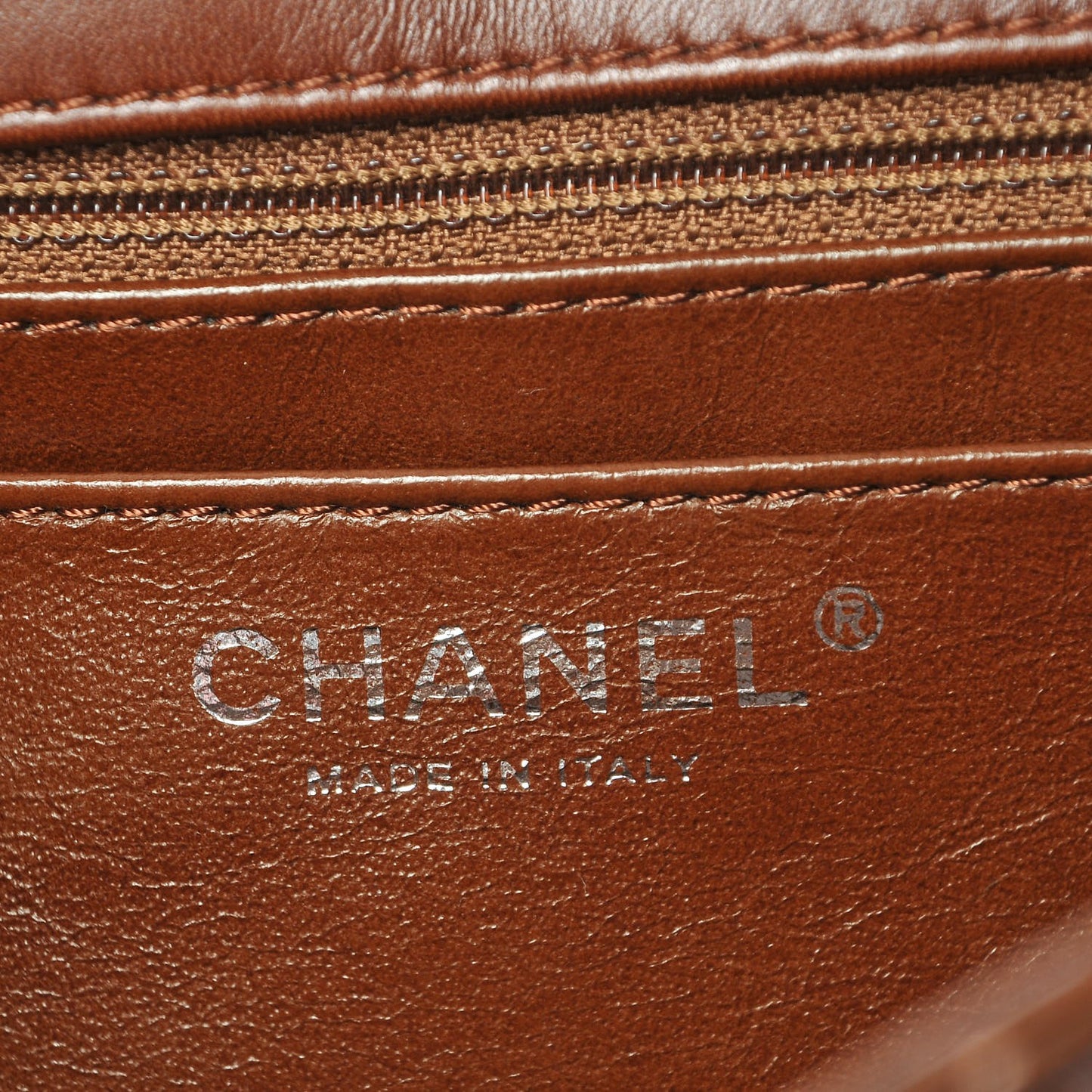 Metallic Patent Quilted Jumbo Single Flap Bronze
