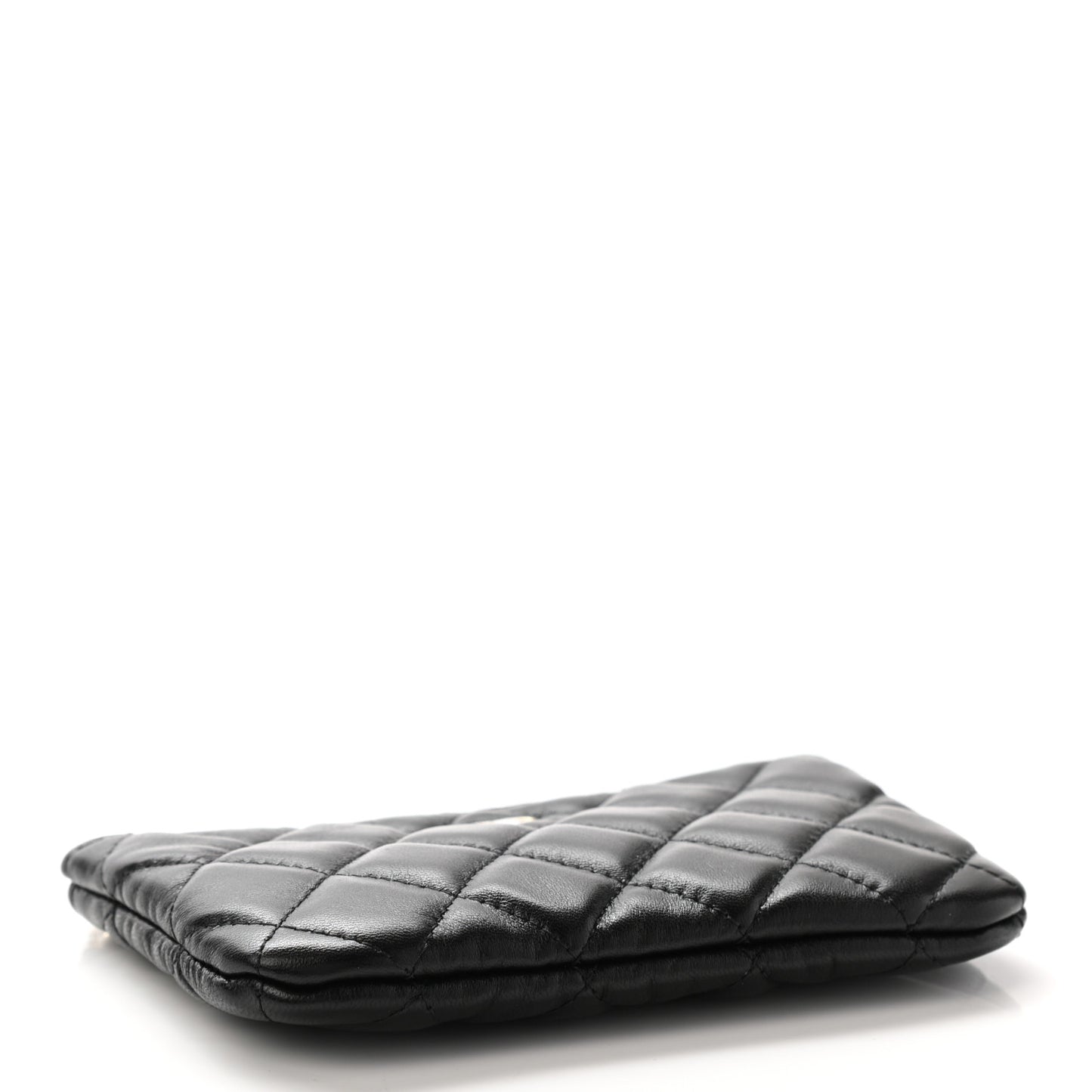 Lambskin Quilted Small No. 5 Cosmetic Case Black