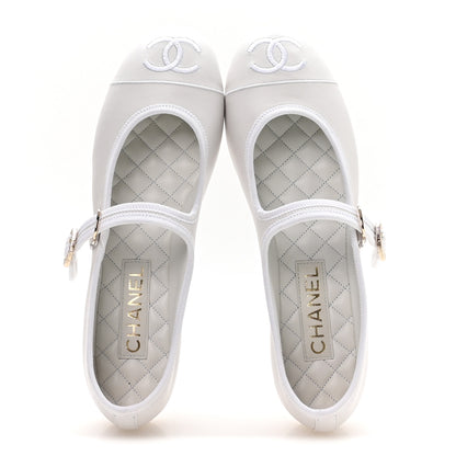 Chanel Lambskin Mary Jane Flats 40.5 White 2 of 9