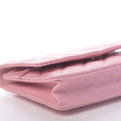 Chanel Iridescent Caviar Quilted Wallet on Chain WOC Rose Pink 6 of 12