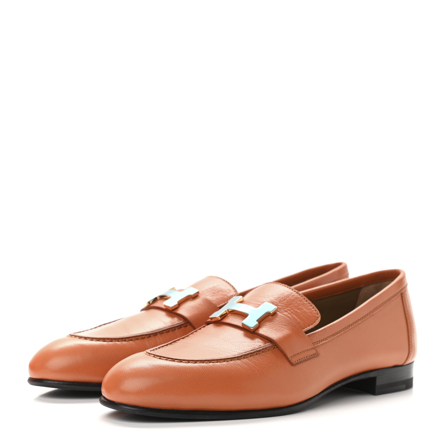 Hermes Goatskin Womens Paris Loafers 36 Marron Glaise 3 of 11