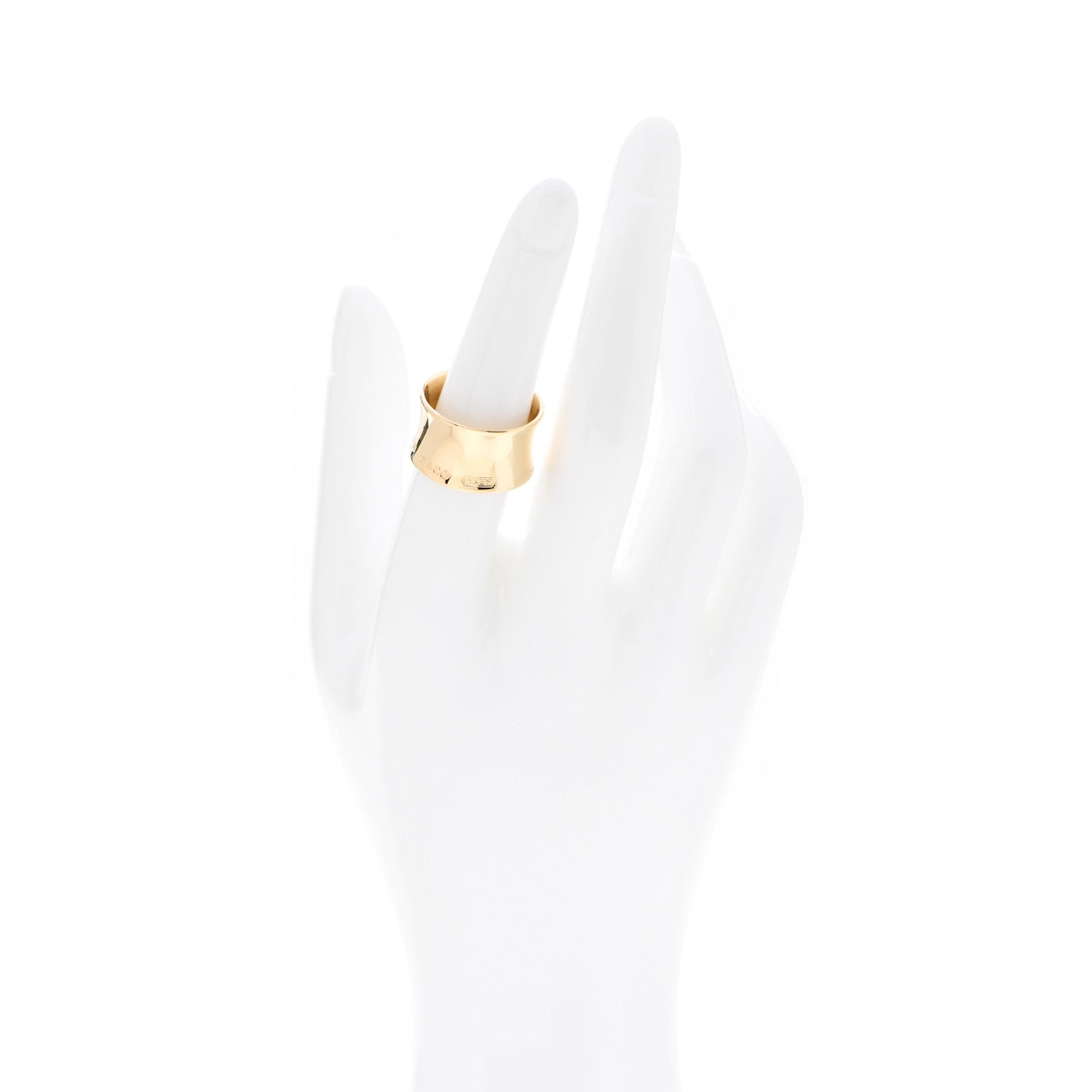 Tiffany 18K Yellow Gold 12mm Wide 1837 Ring 52 6 2 of 5