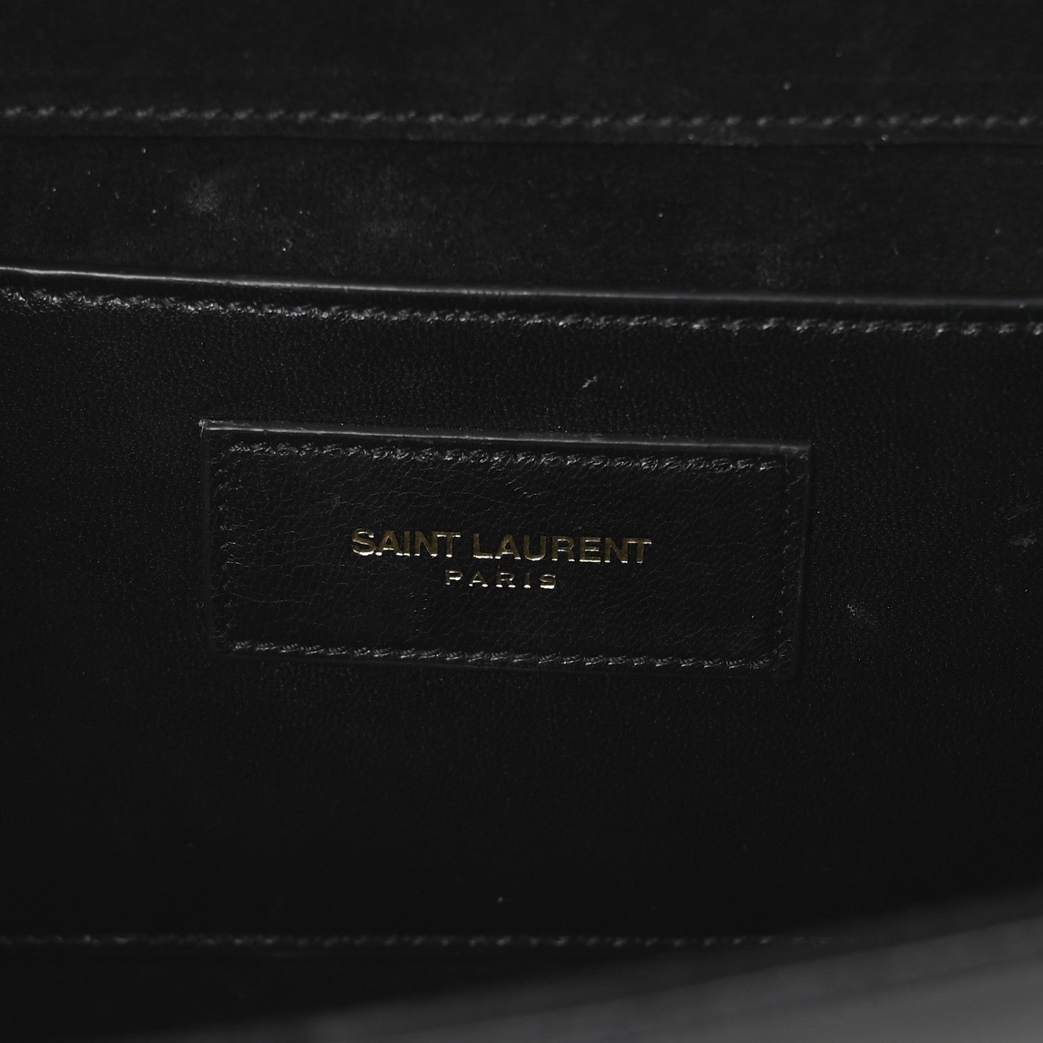 Saint Laurent Patent Grain De Poudre Monogram Cassandre Clutch Black 6 of 6