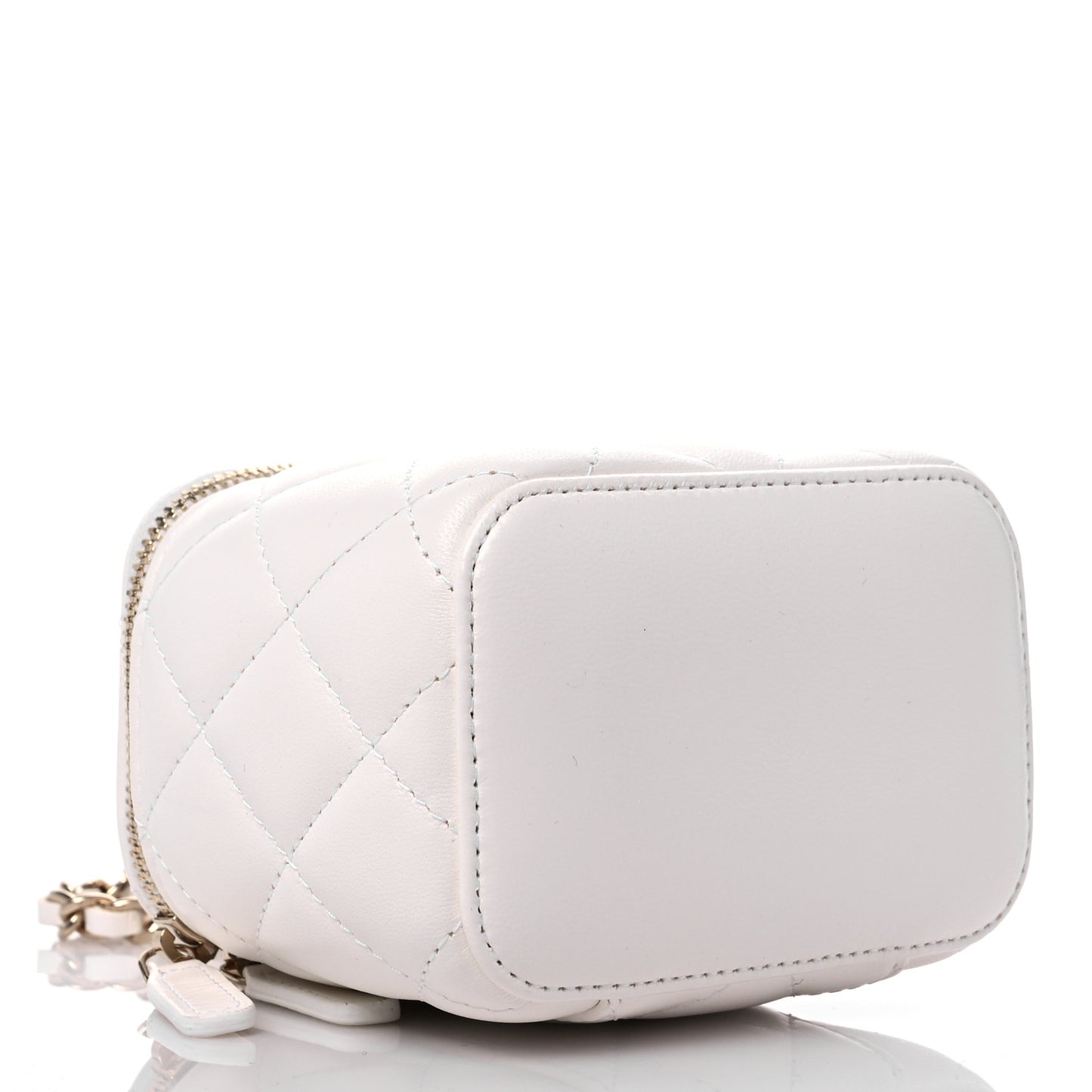 Lambskin Quilted My Chanel Lady Vanity Case With Chain White