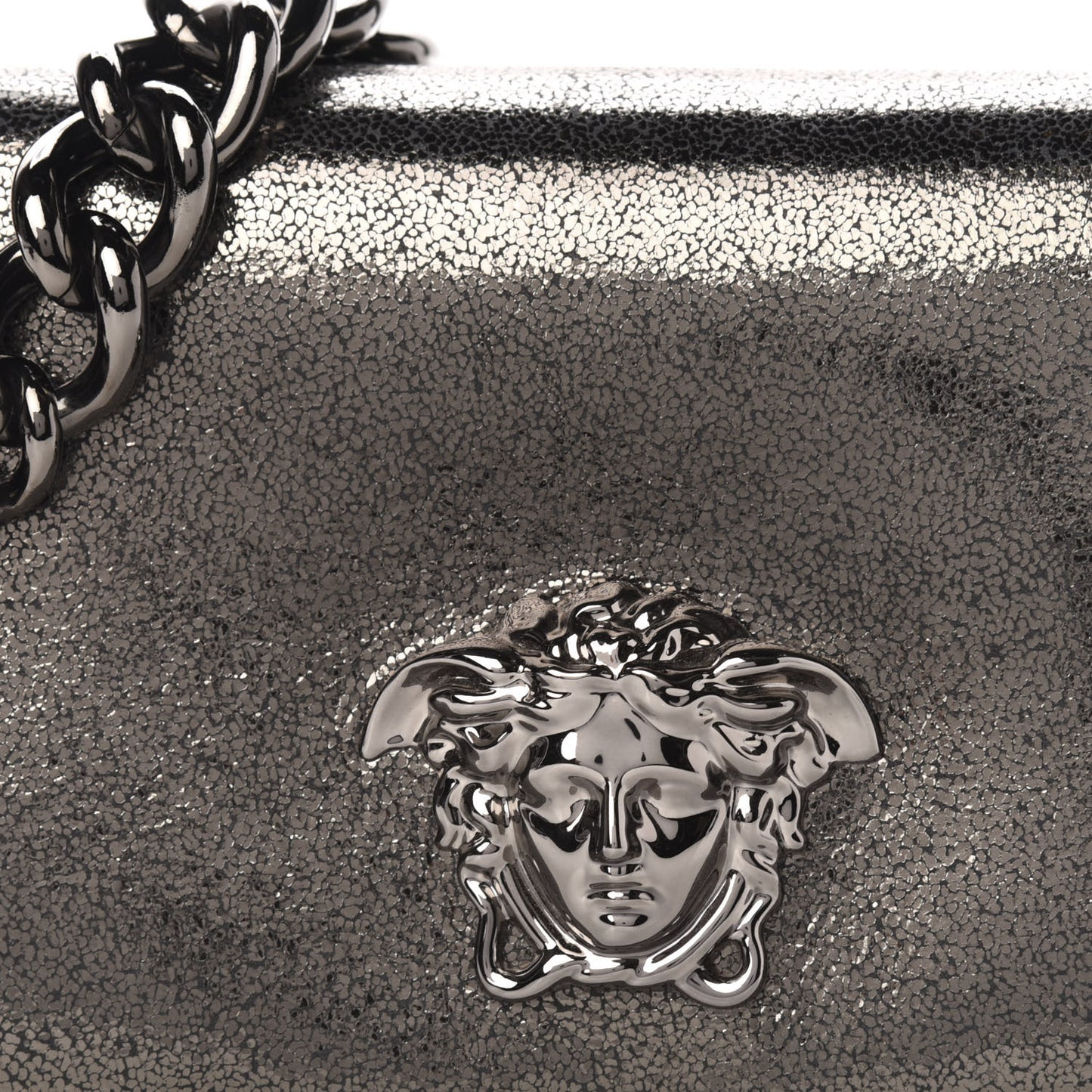 Metallic Suede Palazzo Sultan Shoulder Bag Antracite