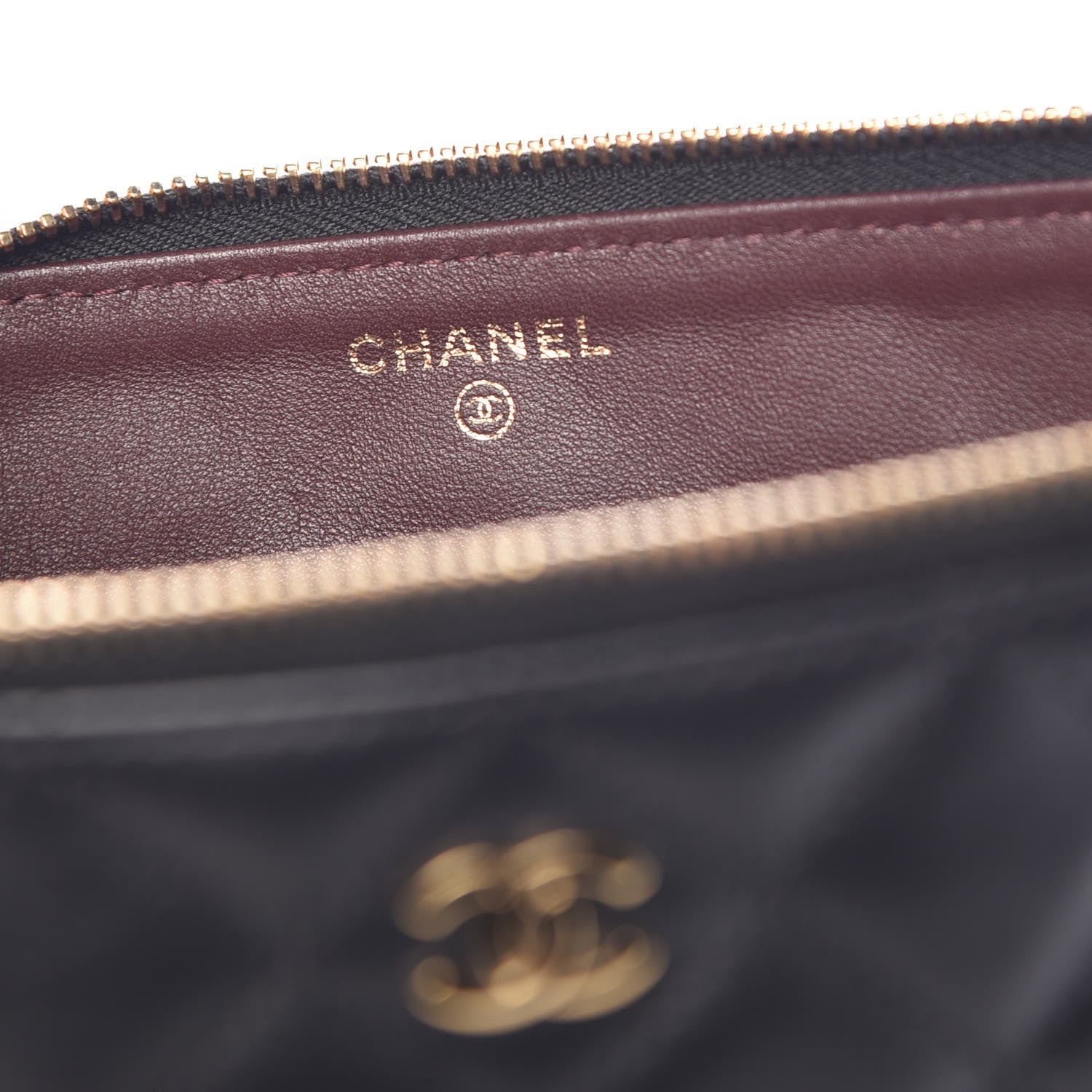 Chanel Lambskin Quilted Small Zipped Pouch Black 7 of 12