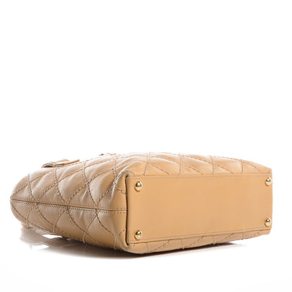 Chanel Calfskin Quilted Surpique Stitch Small Tote Beige 4 of 9