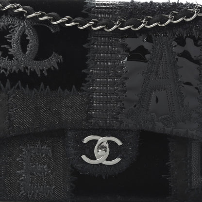 Chanel Tweed Patchwork Jumbo Single Flap Black 10 of 10