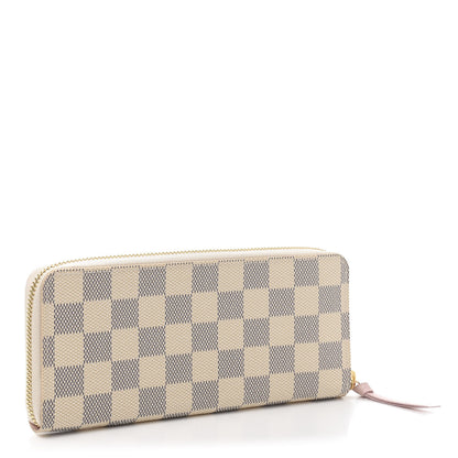 Louis Vuitton Damier Azur Clemence Wallet Rose Ballerine 3 of 9