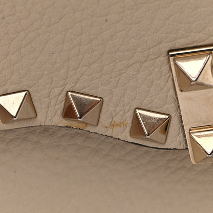 Valentino Garavani Grained Calfskin Rockstud Top Handle Flap Shoulder Bag Light Ivory 13 of 20