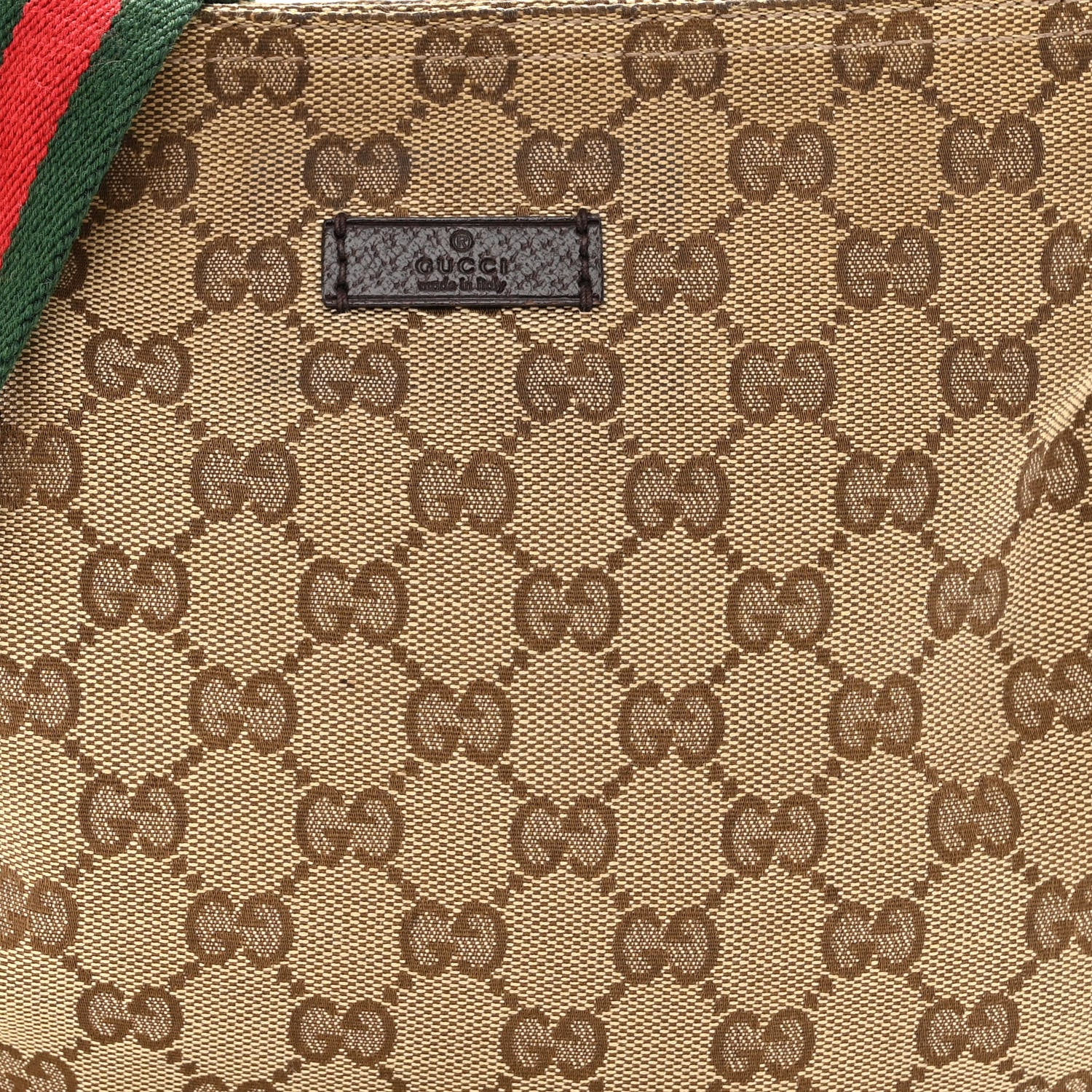 Gucci Monogram Web Small Flat Messenger Bag Brown 7 of 9