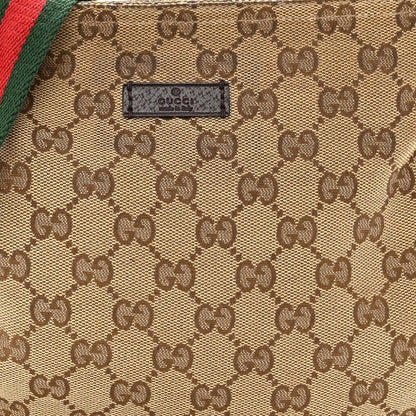 Gucci Monogram Web Small Flat Messenger Bag Brown 7 of 9