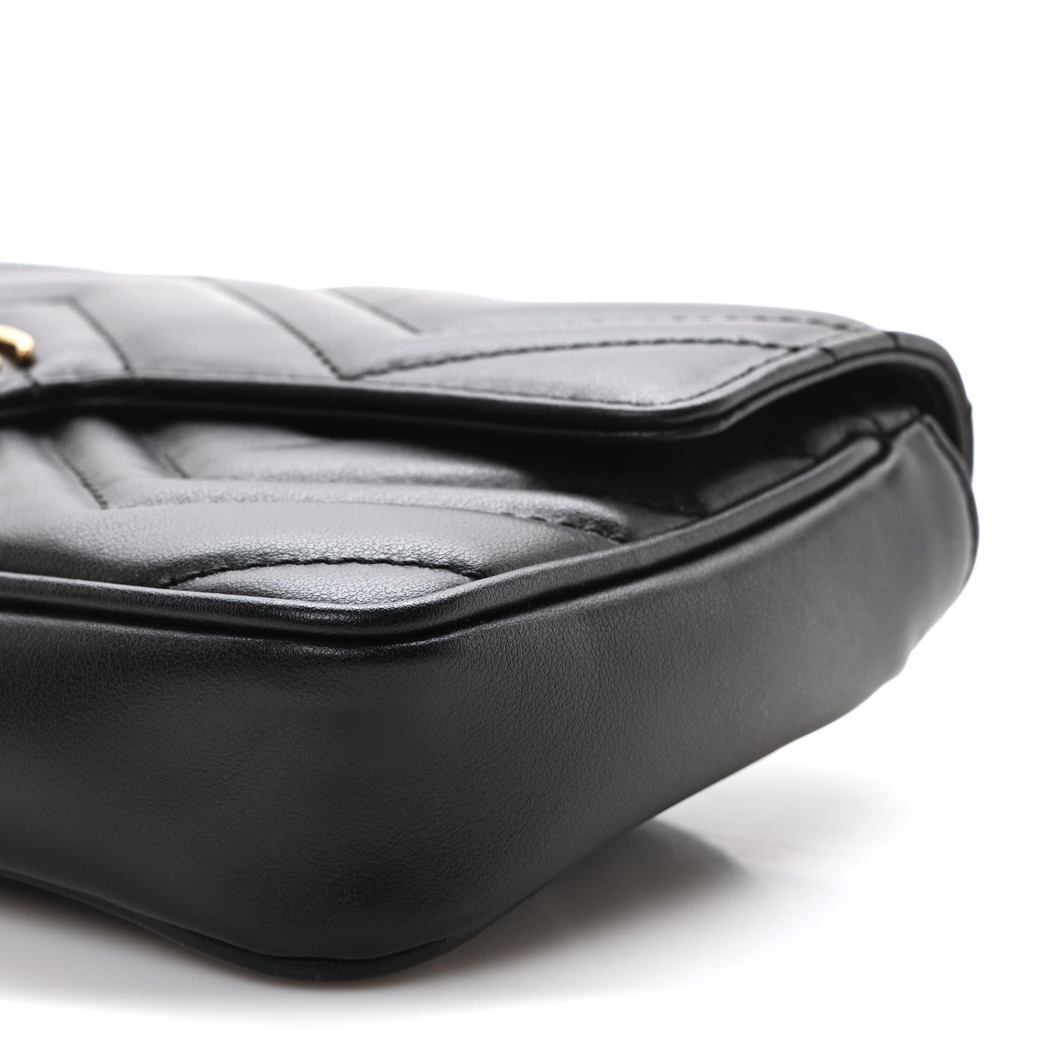 Gucci Calfskin Matelasse Mini GG Marmont Shoulder Bag With Case  Black White 10 of 10