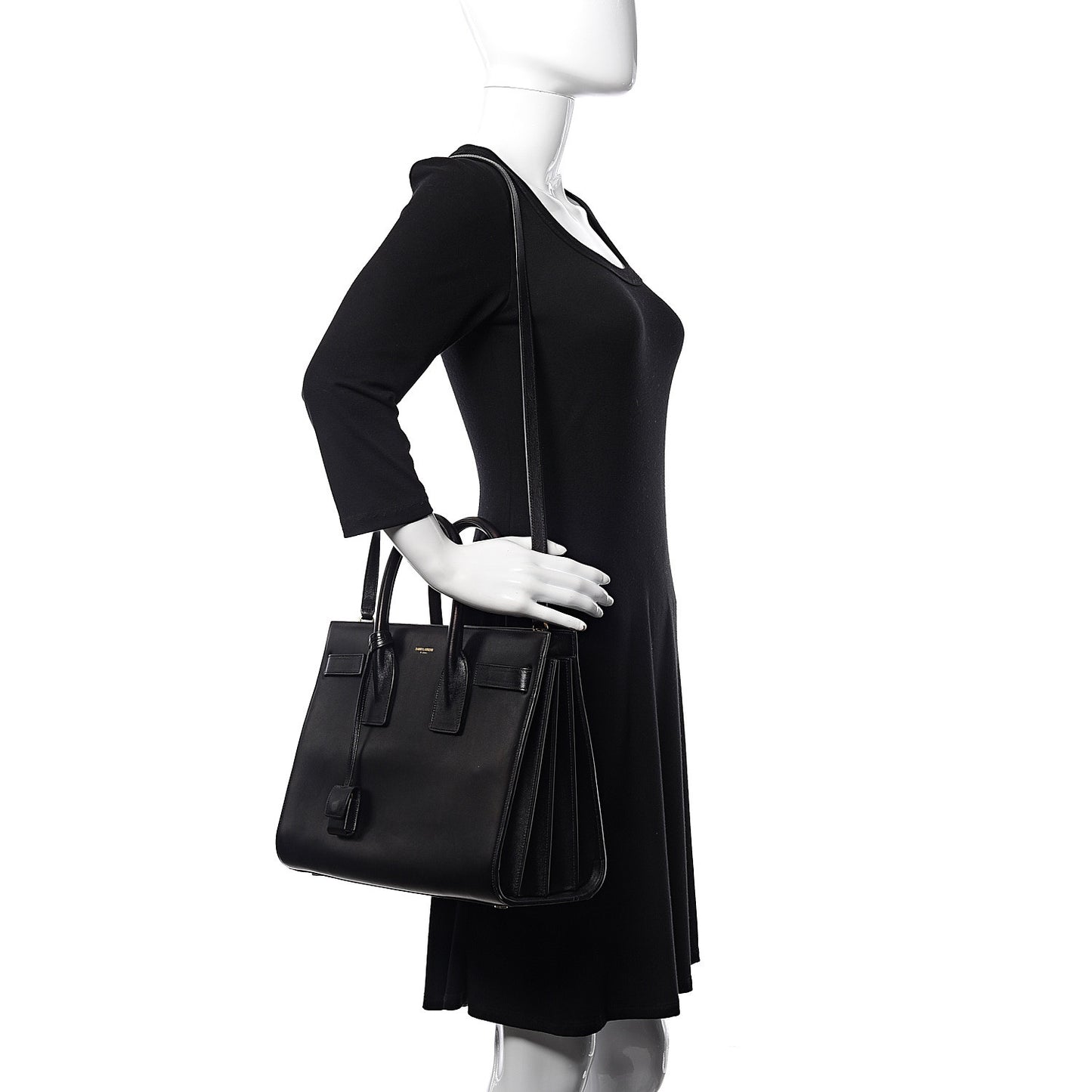 Calfskin Small Sac De Jour Black