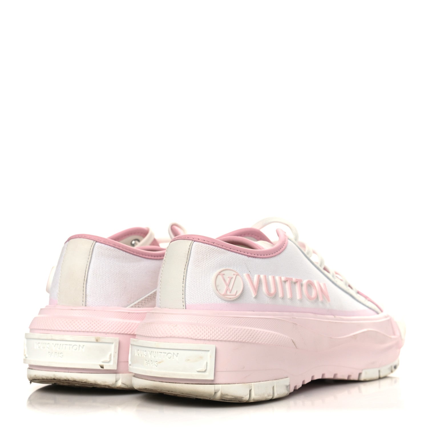 Louis Vuitton Canvas LV Squad Sneakers 39 White Pink 4 of 10