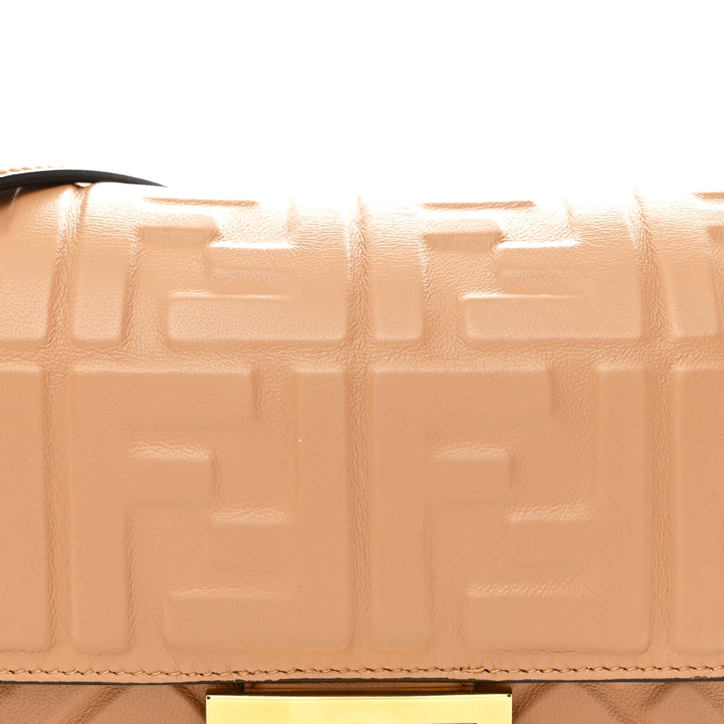 Nappa FF 1974 Embossed Baguette Miele Scuro