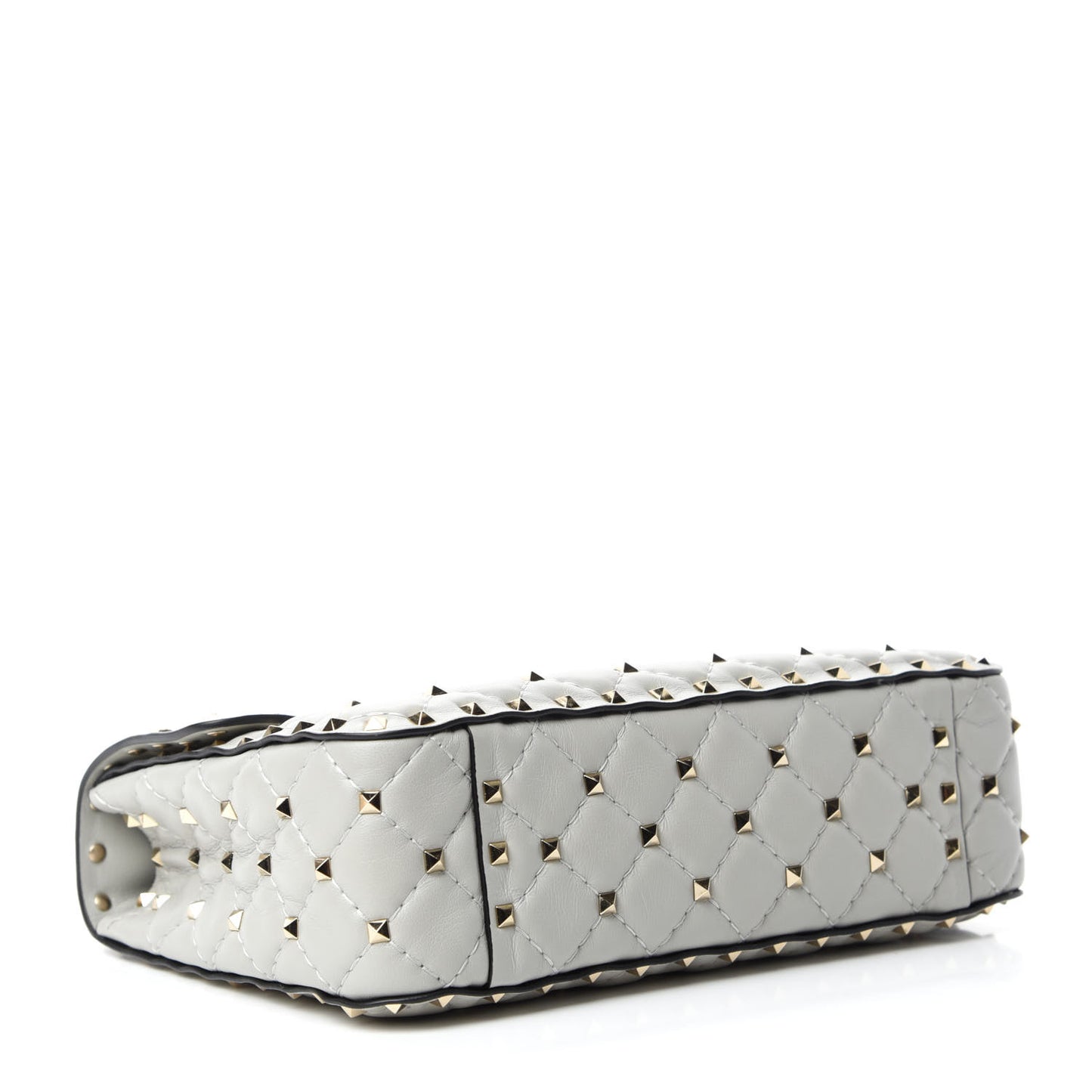 Nappa Medium Rockstud Spike Shoulder Bag Opal Grey