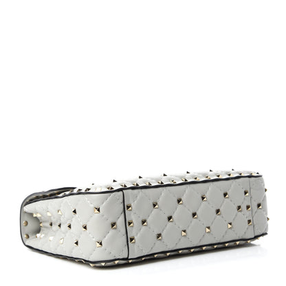 Valentino Garavani Nappa Medium Rockstud Spike Shoulder Bag Opal Grey 4 of 9