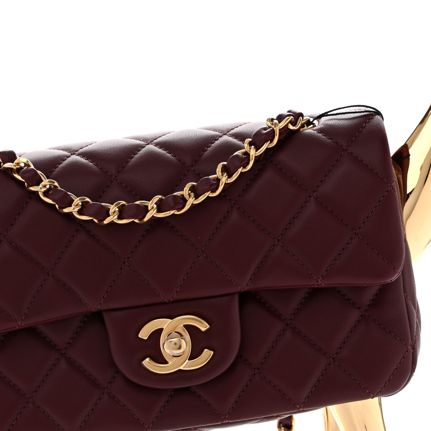 Lambskin Quilted Mini Giraffe Flap Dark Burgundy
