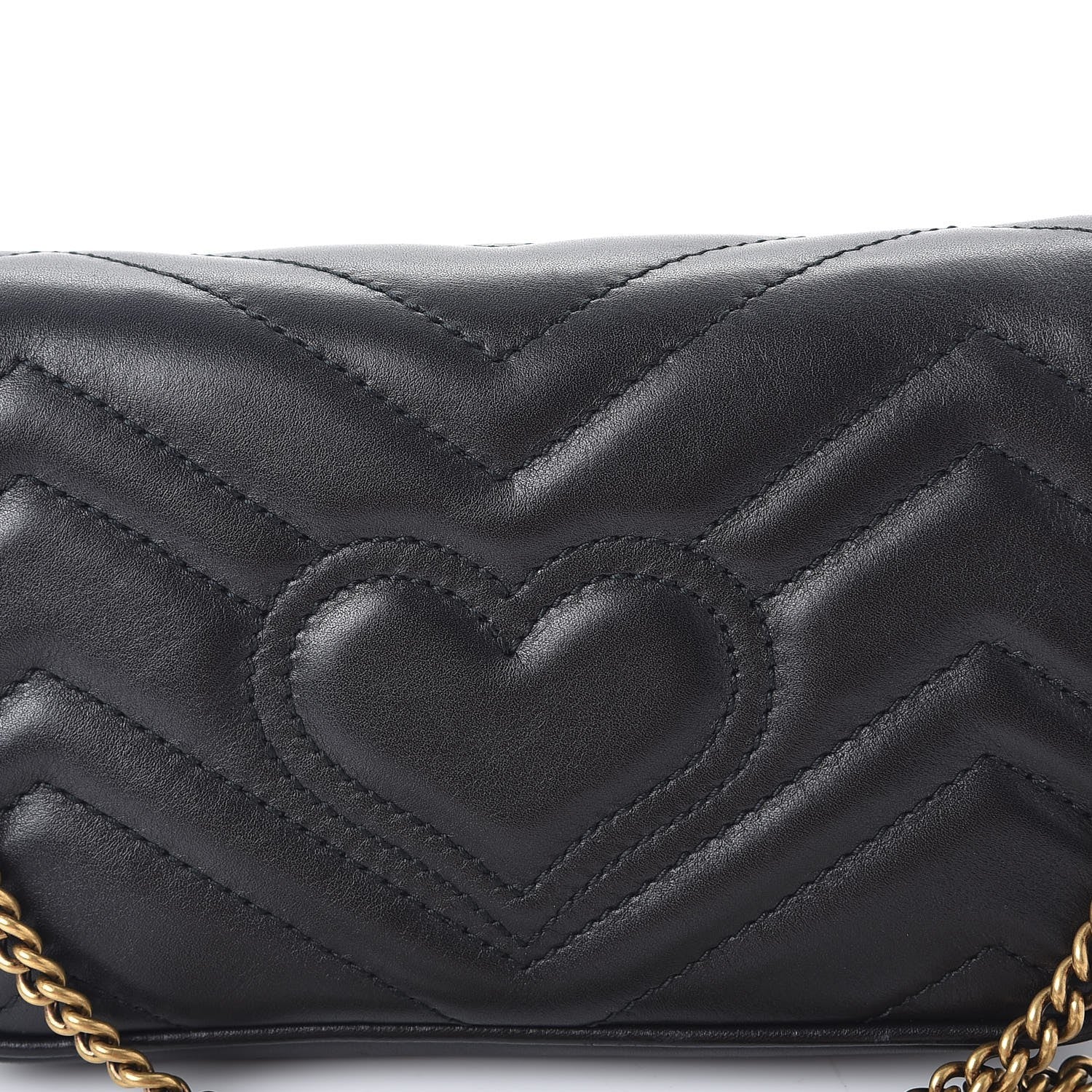 Gucci Calfskin Matelasse Super Mini GG Marmont Shoulder Bag Black 6 of 10