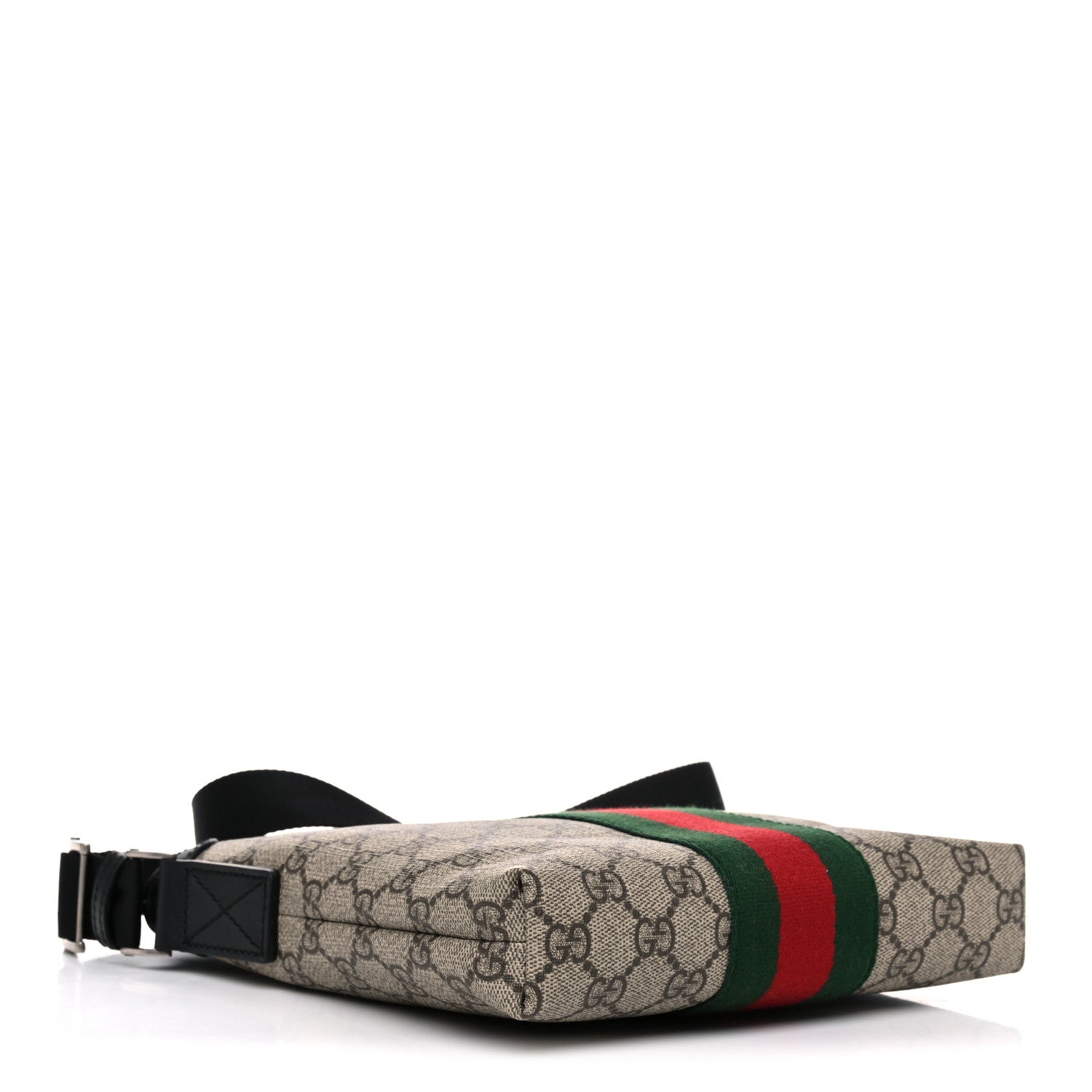 Gucci GG Supreme Monogram Web Messenger Bag Black 4 of 10