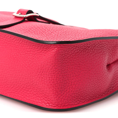 Hermes Taurillon Clemence Halzan 25 Rose Shocking 11 of 11