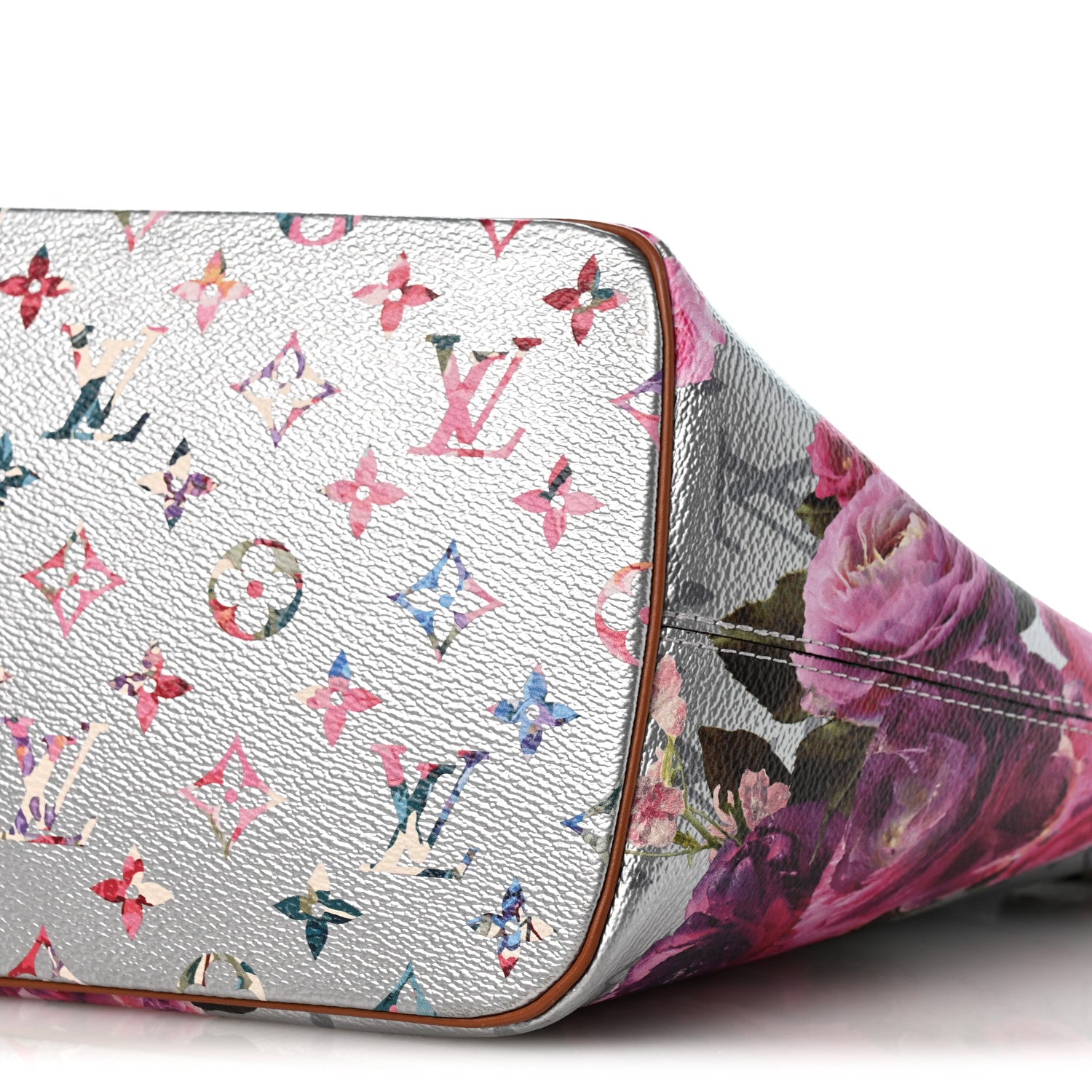 Louis Vuitton Metallic Monogram LV Garden Neverfull MM Silver 9 of 10
