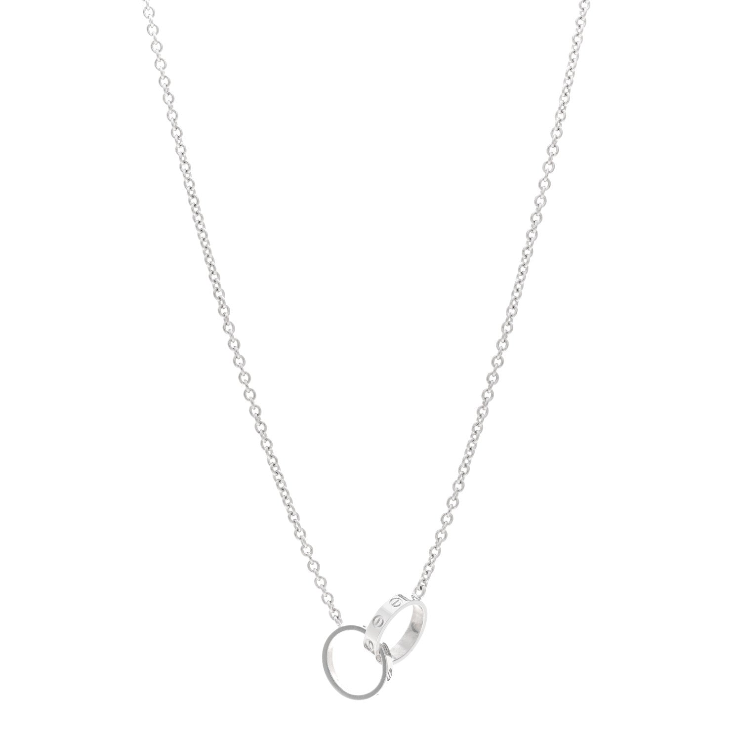 Cartier 18K White Gold Interlocking LOVE Necklace 1 of 4