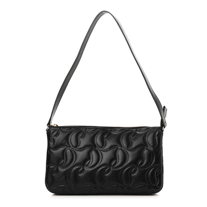 Christian Louboutin Calfskin Embossed Loubila Shoulder Bag Black 1 of 10