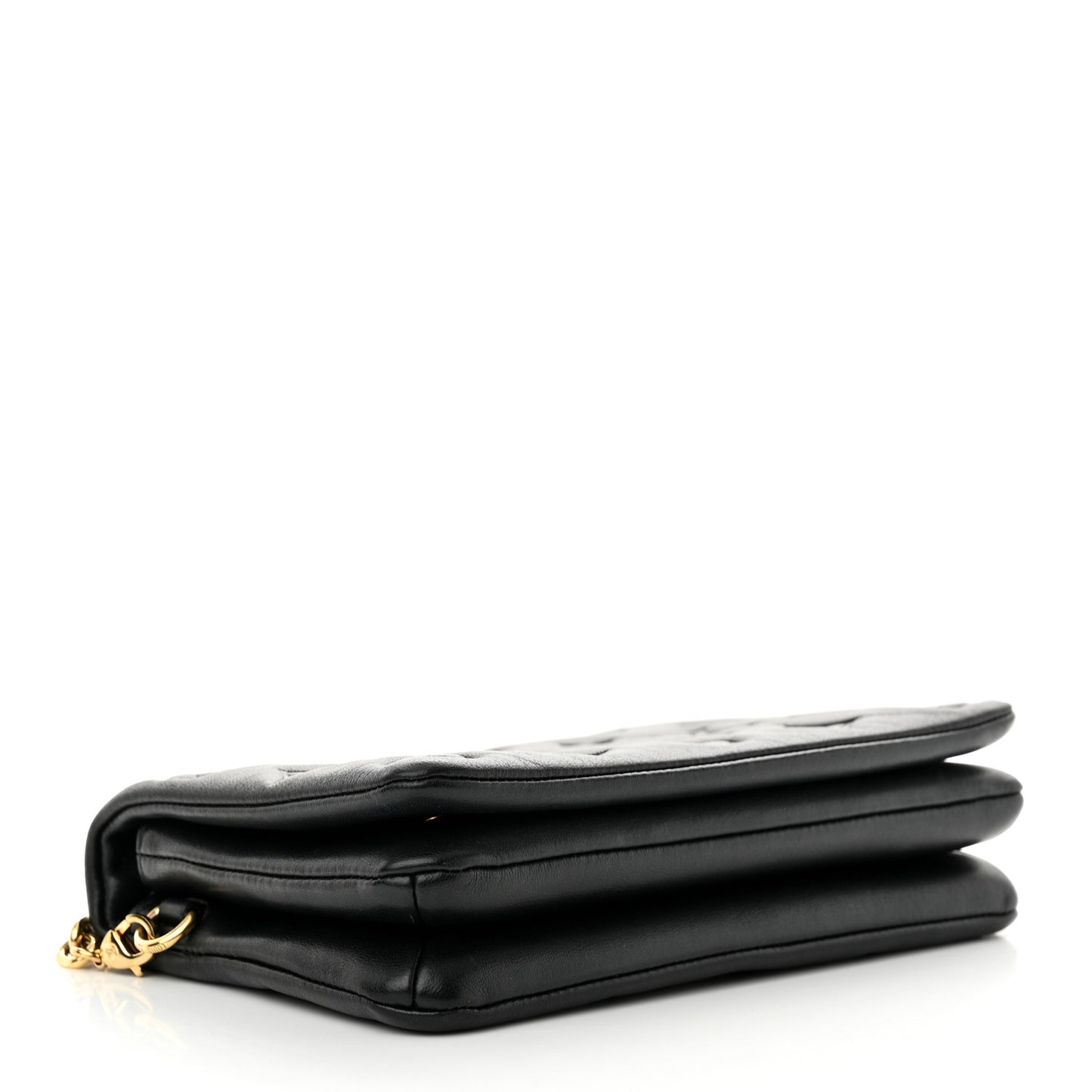 Lambskin Embossed Monogram Pochette Coussin Black