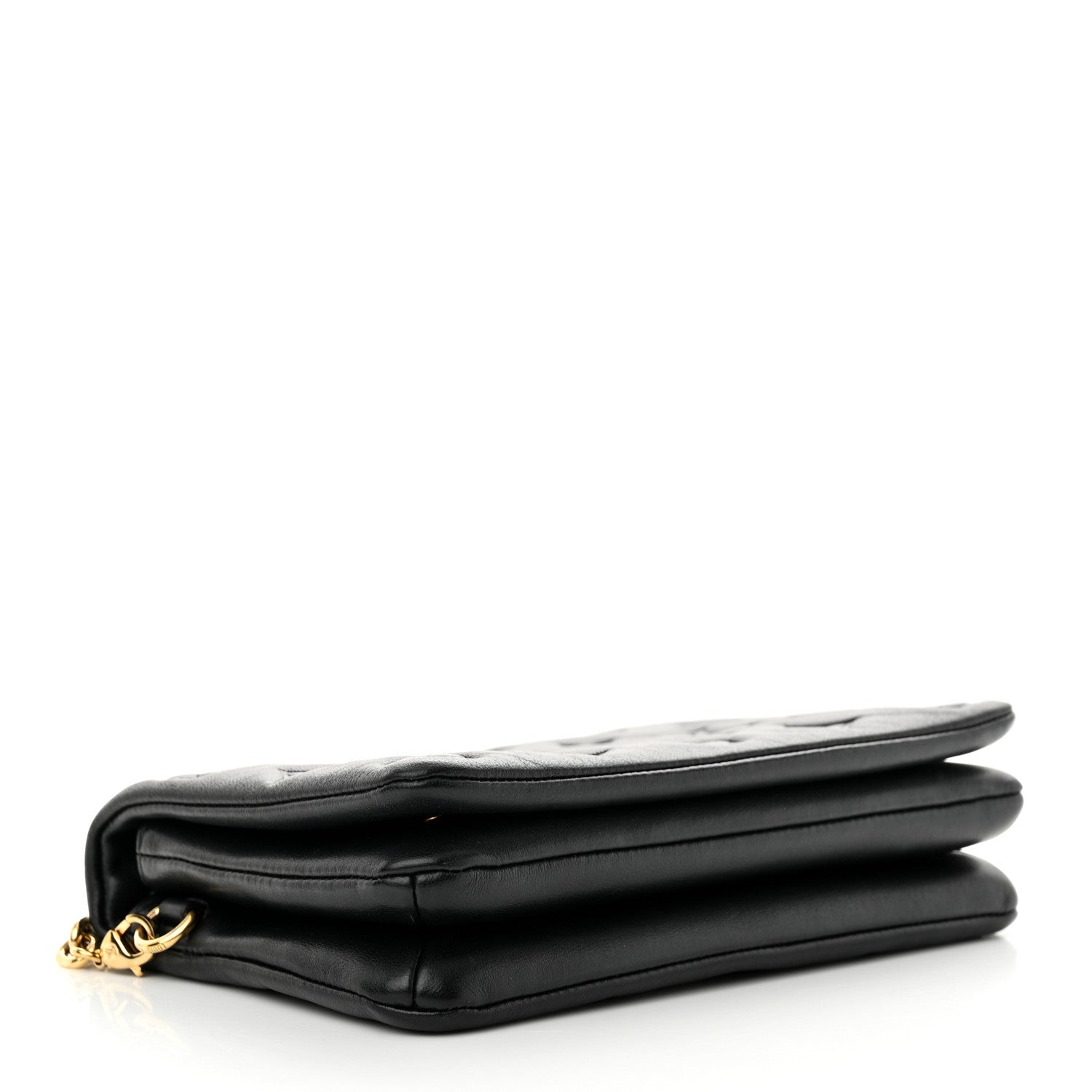 Louis Vuitton Lambskin Embossed Monogram Pochette Coussin Black 4 of 10