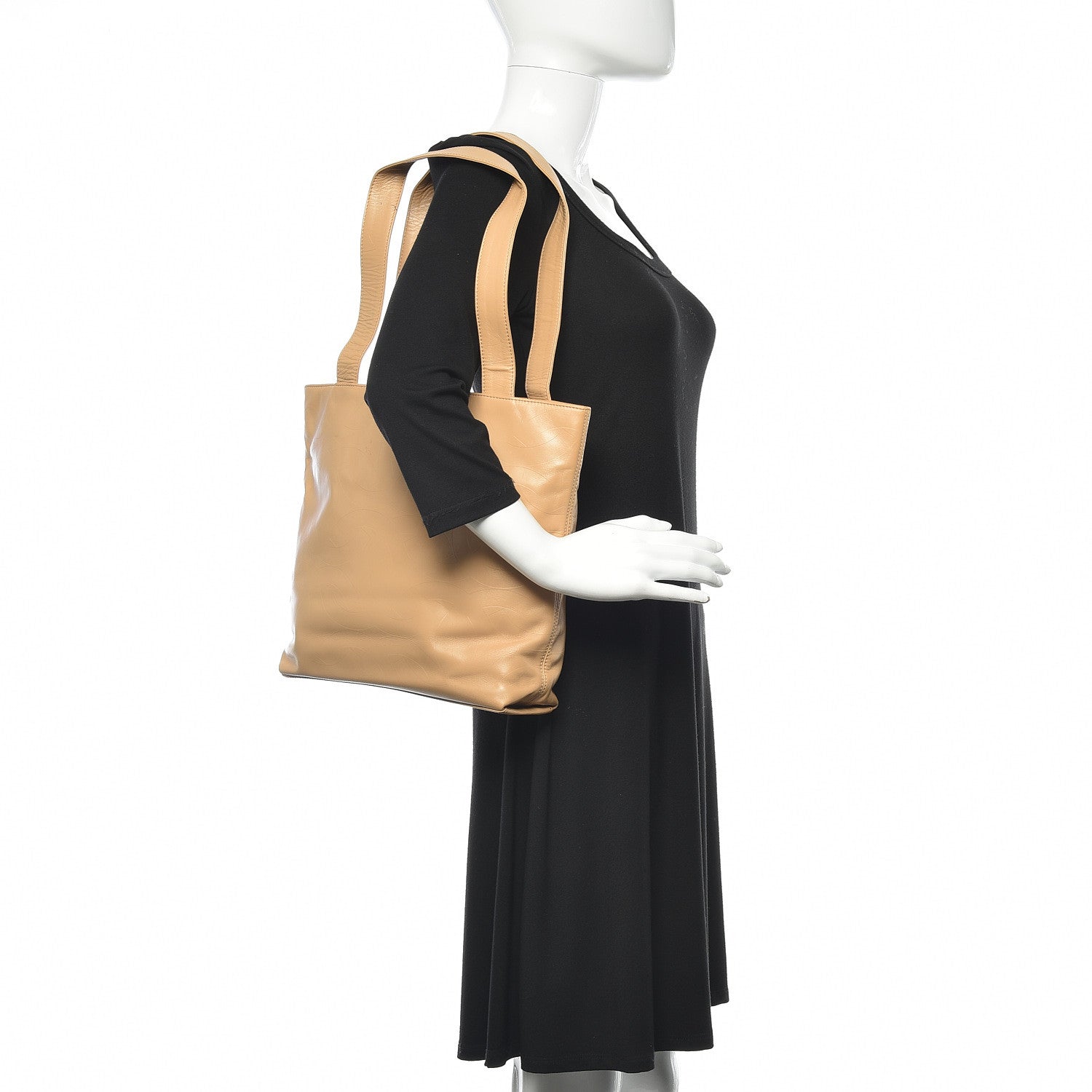 Chanel Lambskin CC Tote Beige 2 of 13
