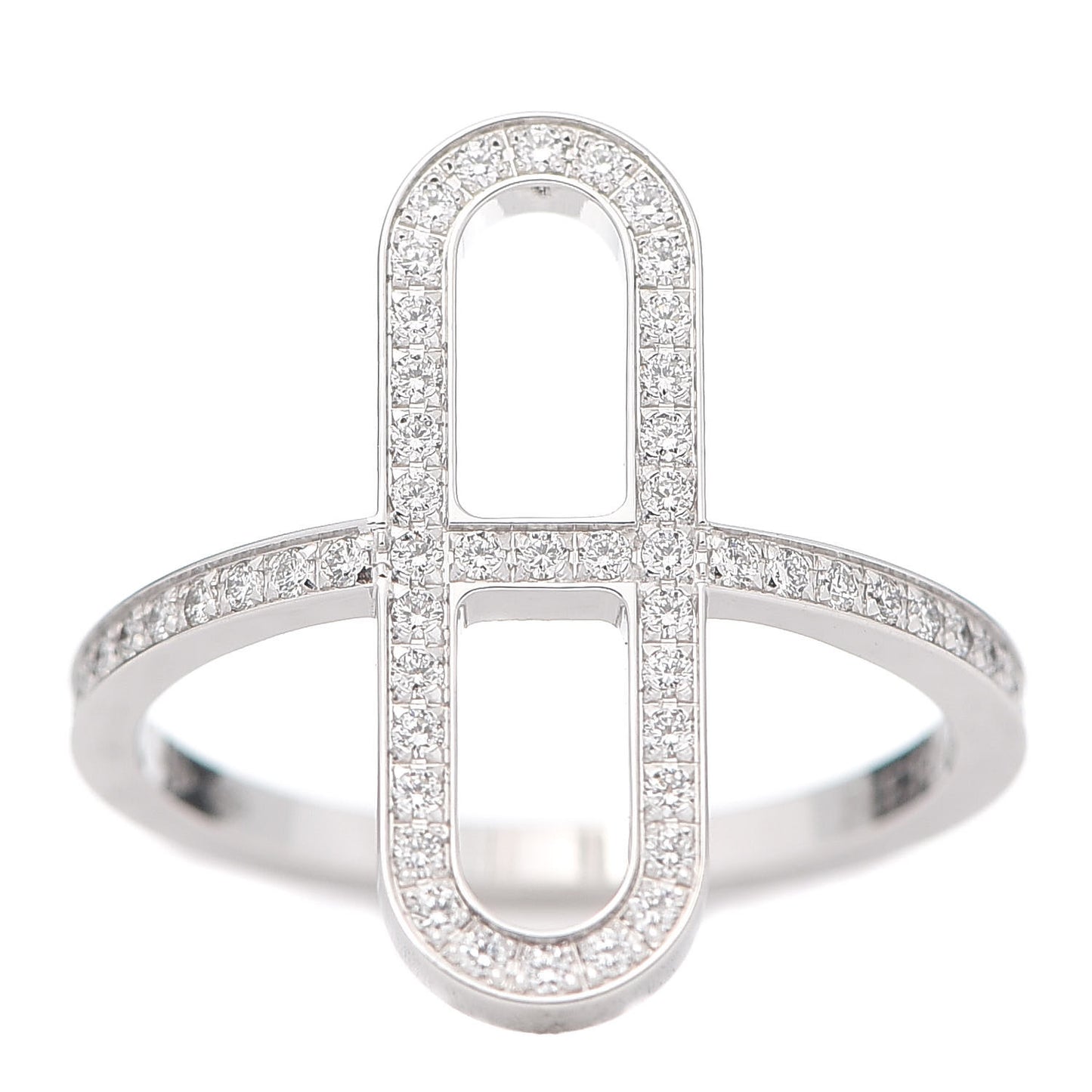 18K White Gold Diamond Ever Chaine d'Ancre Ring 51 5.75