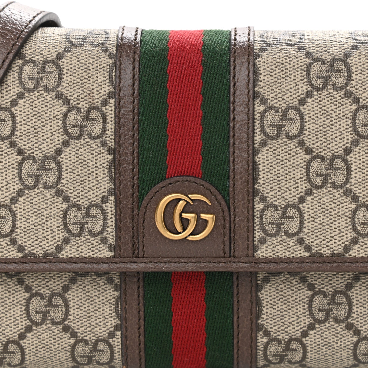 Gucci GG Supreme Monogram Web Ophidia Crossbody Wallet Beige New Acero 8 of 11